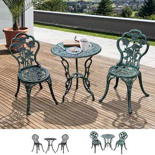 Cast aluminum bistro set - aluminum,