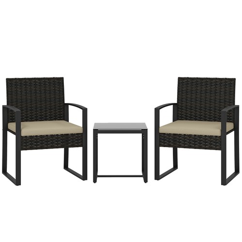 Outsunny rattan bistro set 3 - bistro,