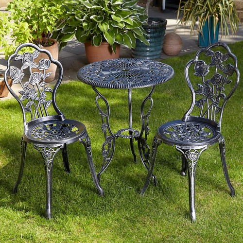 Grey bistro set - bistro, garden